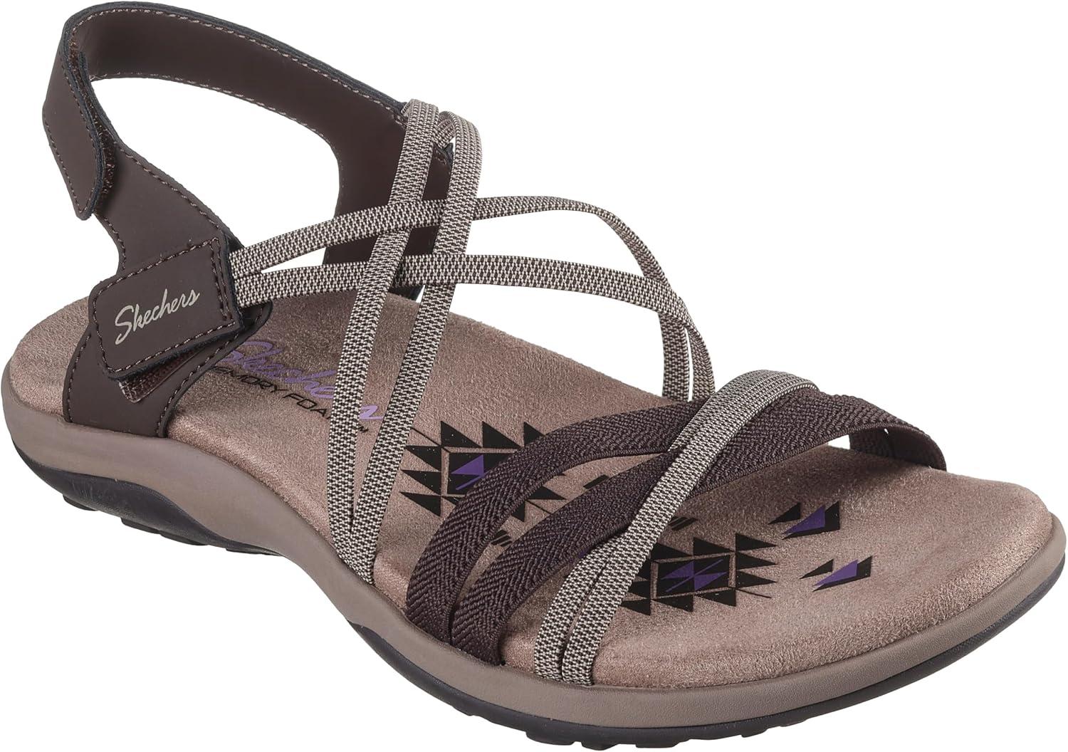 imageSkechers Womens Reggae Slim Takes Two SandalChocolate