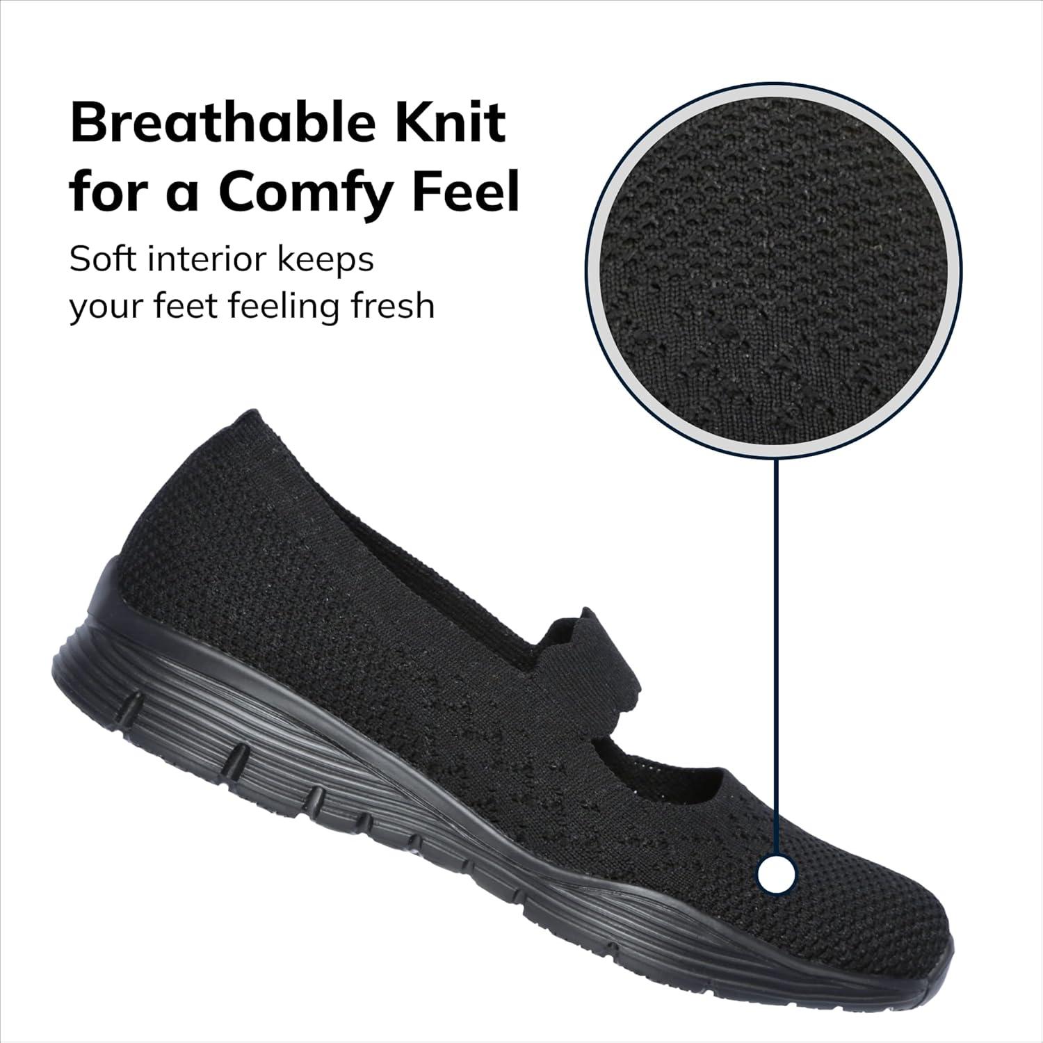 imageSkechers Womens Seager Power Hitter Engineered Knit Mary JaneBlackBlack