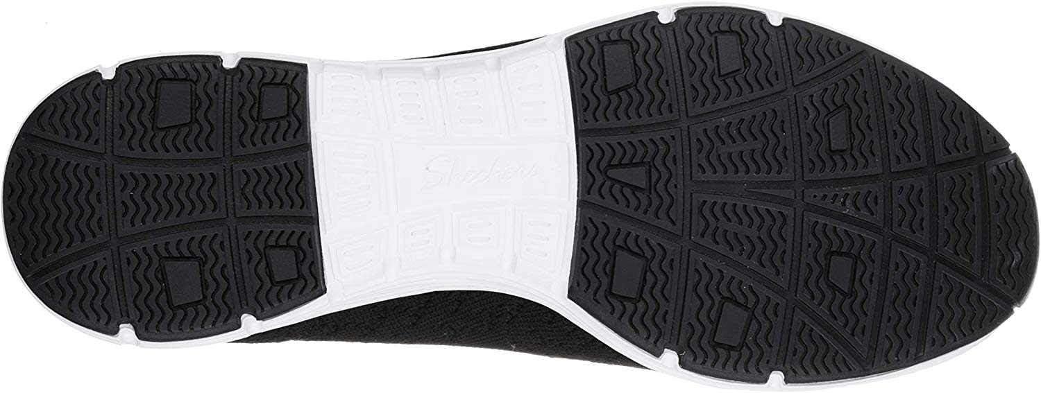 imageSkechers Womens Seager Stat Scalloped Collar Engineered SkechKnit Slipon Classic FitBlack