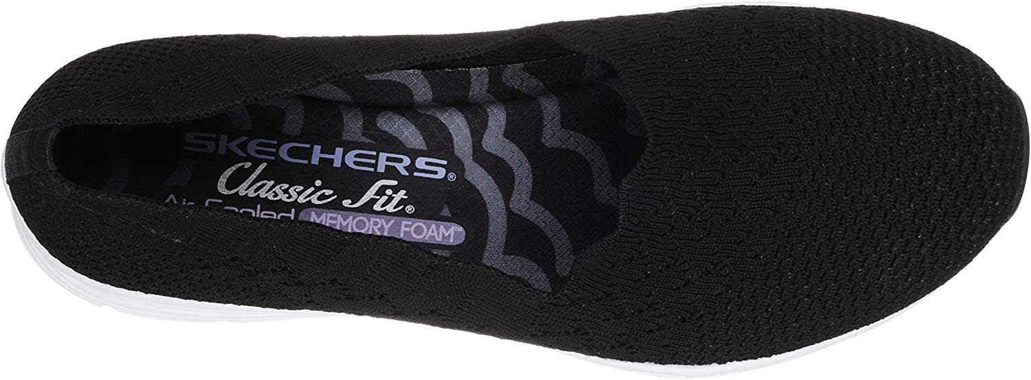 imageSkechers Womens Seager Stat Scalloped Collar Engineered SkechKnit Slipon Classic FitBlack