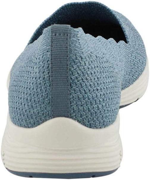 imageSkechers Womens Seager Stat Scalloped Collar Engineered SkechKnit Slipon Classic FitBlue