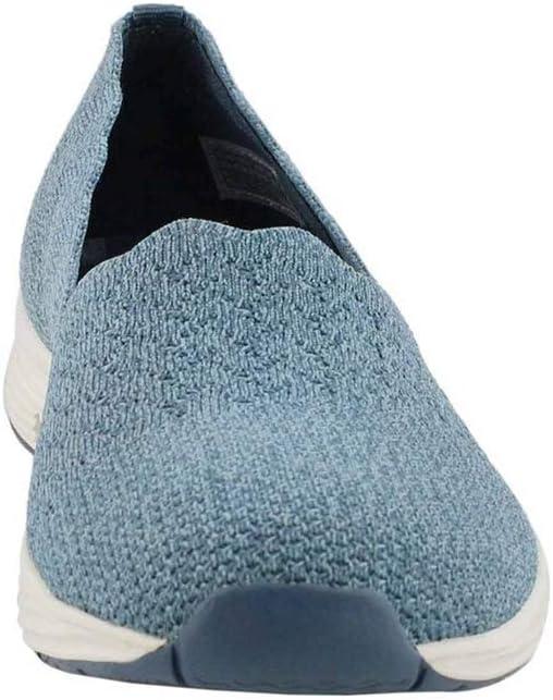 imageSkechers Womens Seager Stat Scalloped Collar Engineered SkechKnit Slipon Classic FitBlue