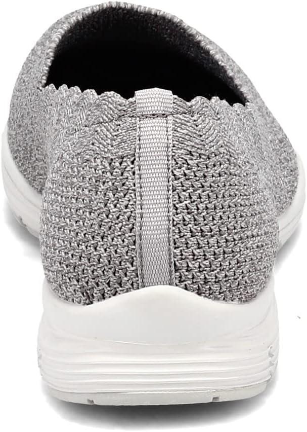 imageSkechers Womens Seager Stat Scalloped Collar Engineered SkechKnit Slipon Classic FitCharcoalGrey
