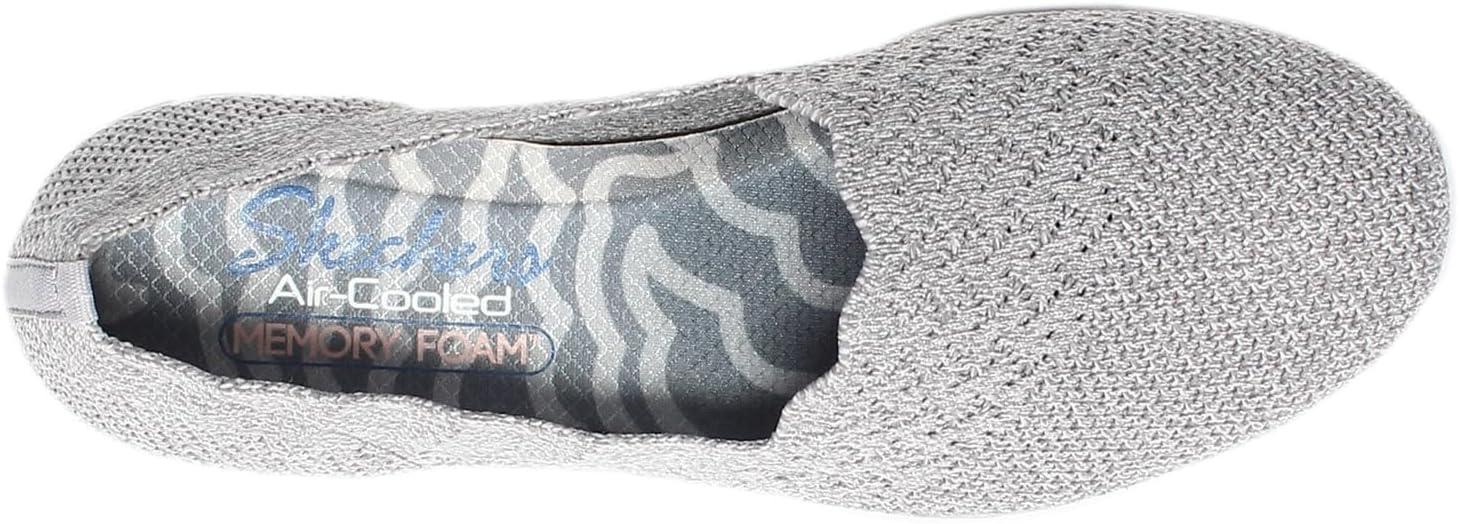 imageSkechers Womens Seager Stat Scalloped Collar Engineered SkechKnit Slipon Classic FitCharcoalGrey