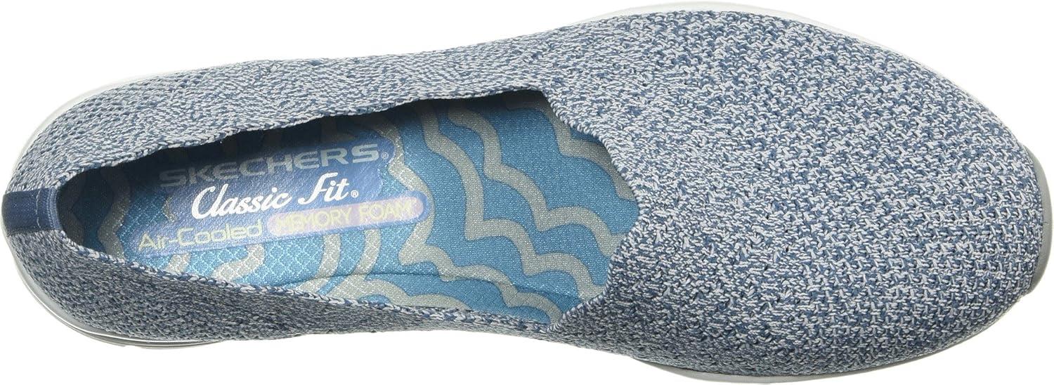 imageSkechers Womens Seager Stat Scalloped Collar Engineered SkechKnit Slipon Classic FitLight Blue