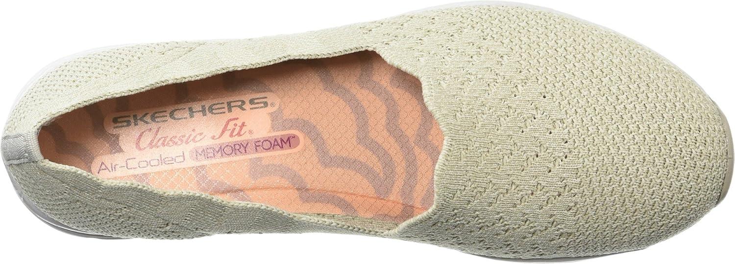 imageSkechers Womens Seager Stat Scalloped Collar Engineered SkechKnit Slipon Classic FitNatural