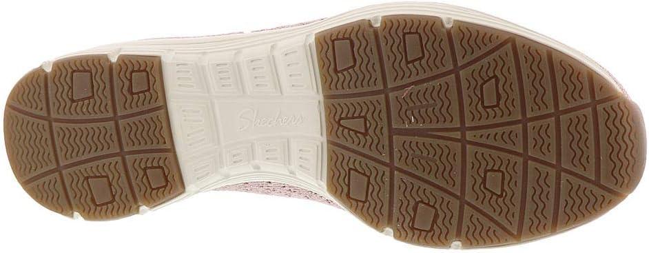 imageSkechers Womens Seager Stat Scalloped Collar Engineered SkechKnit Slipon Classic FitPink Rose Heather Flat Knit Ros