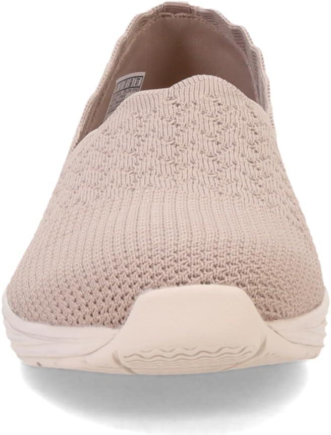 imageSkechers Womens Seager Stat Scalloped Collar Engineered SkechKnit Slipon Classic FitTaupe