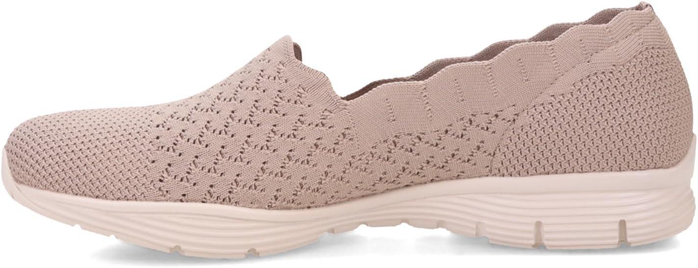 imageSkechers Womens Seager Stat Scalloped Collar Engineered SkechKnit Slipon Classic FitTaupe