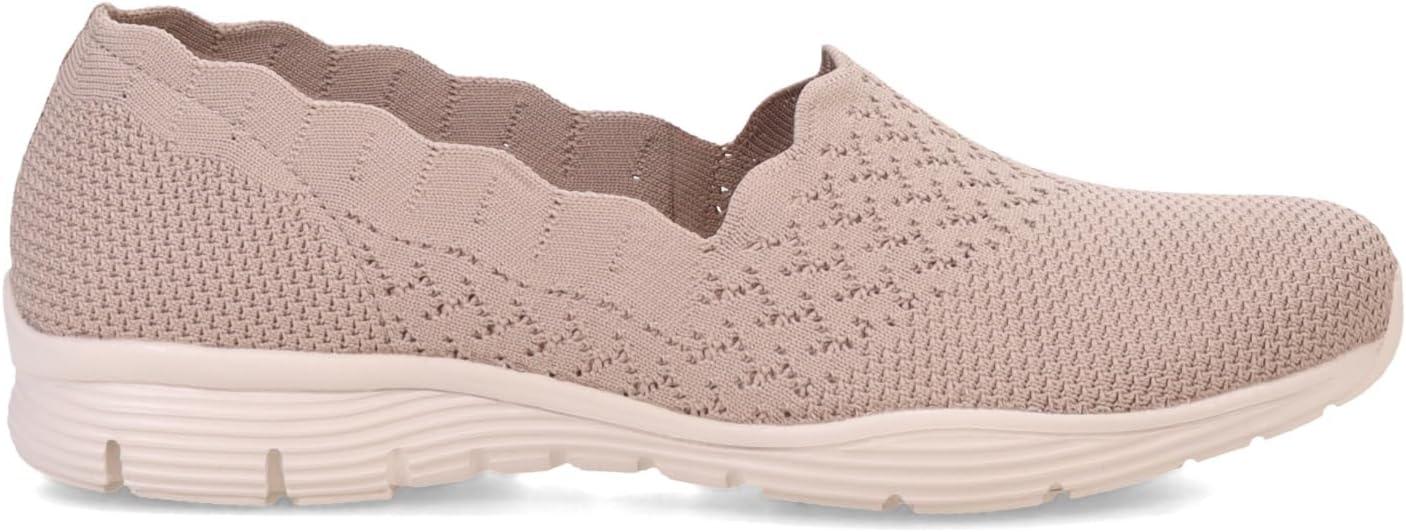 imageSkechers Womens Seager Stat Scalloped Collar Engineered SkechKnit Slipon Classic FitTaupe
