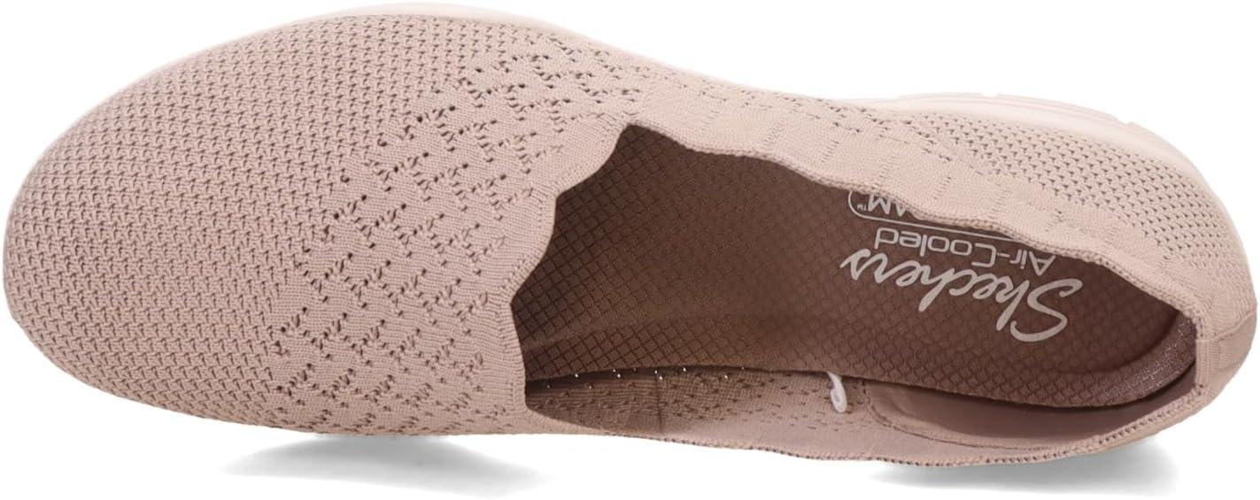 imageSkechers Womens Seager Stat Scalloped Collar Engineered SkechKnit Slipon Classic FitTaupe