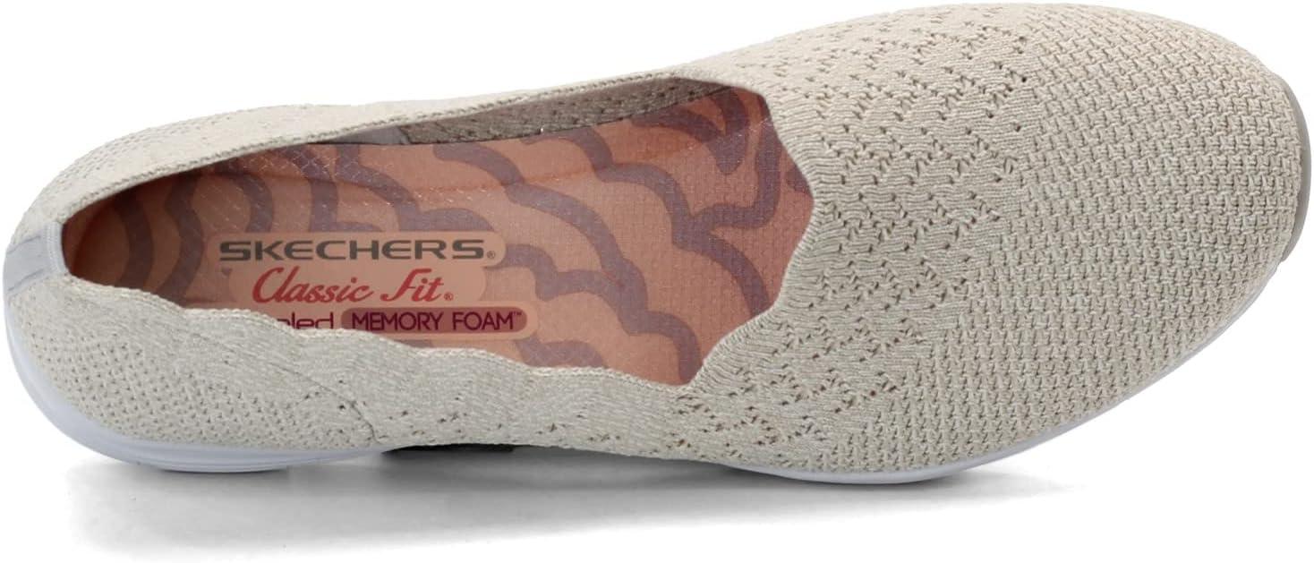 imageSkechers Womens Seager Stat Scalloped Collar Engineered SkechKnit Slipon Classic FitWhite