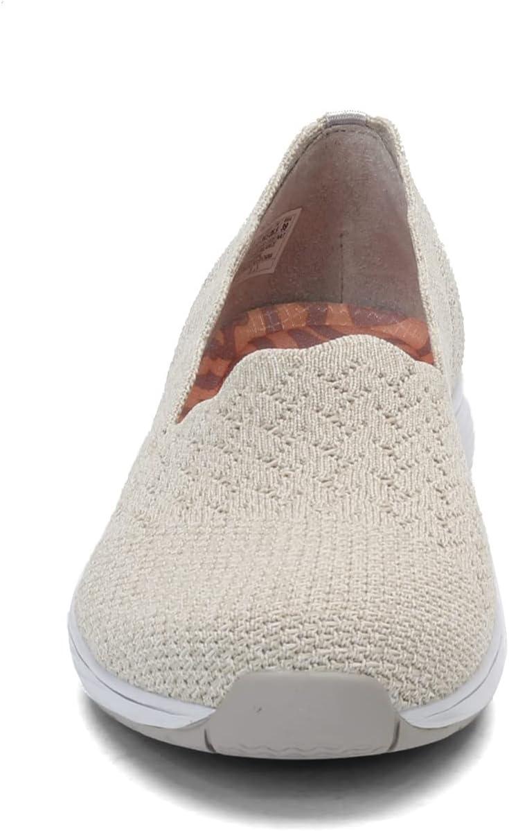 imageSkechers Womens Seager Stat Scalloped Collar Engineered SkechKnit Slipon Classic FitWhite
