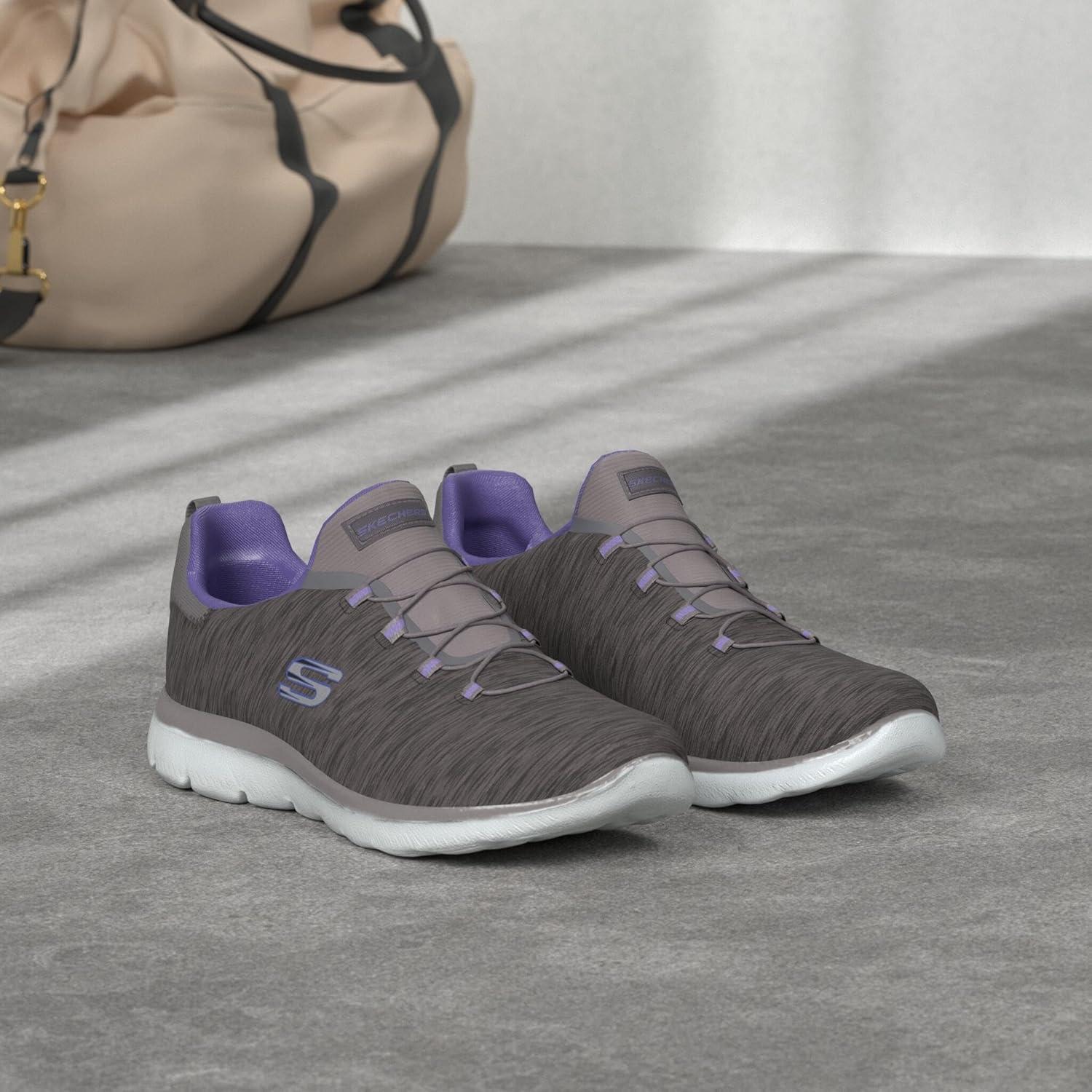 imageSkechers Womens Summits Quick Getaway SneakerCharcoalPurple
