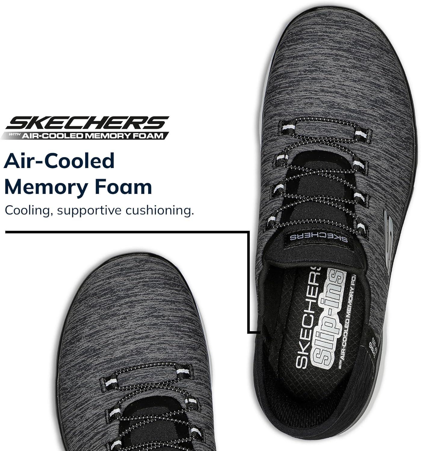 imageSkechers Womens Summits Dazzling Haze Hands Free Slip In SneakersBlack White
