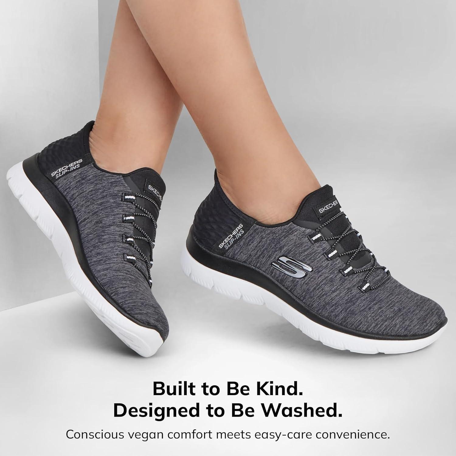 imageSkechers Womens Summits Dazzling Haze Hands Free Slip In SneakersBlack White