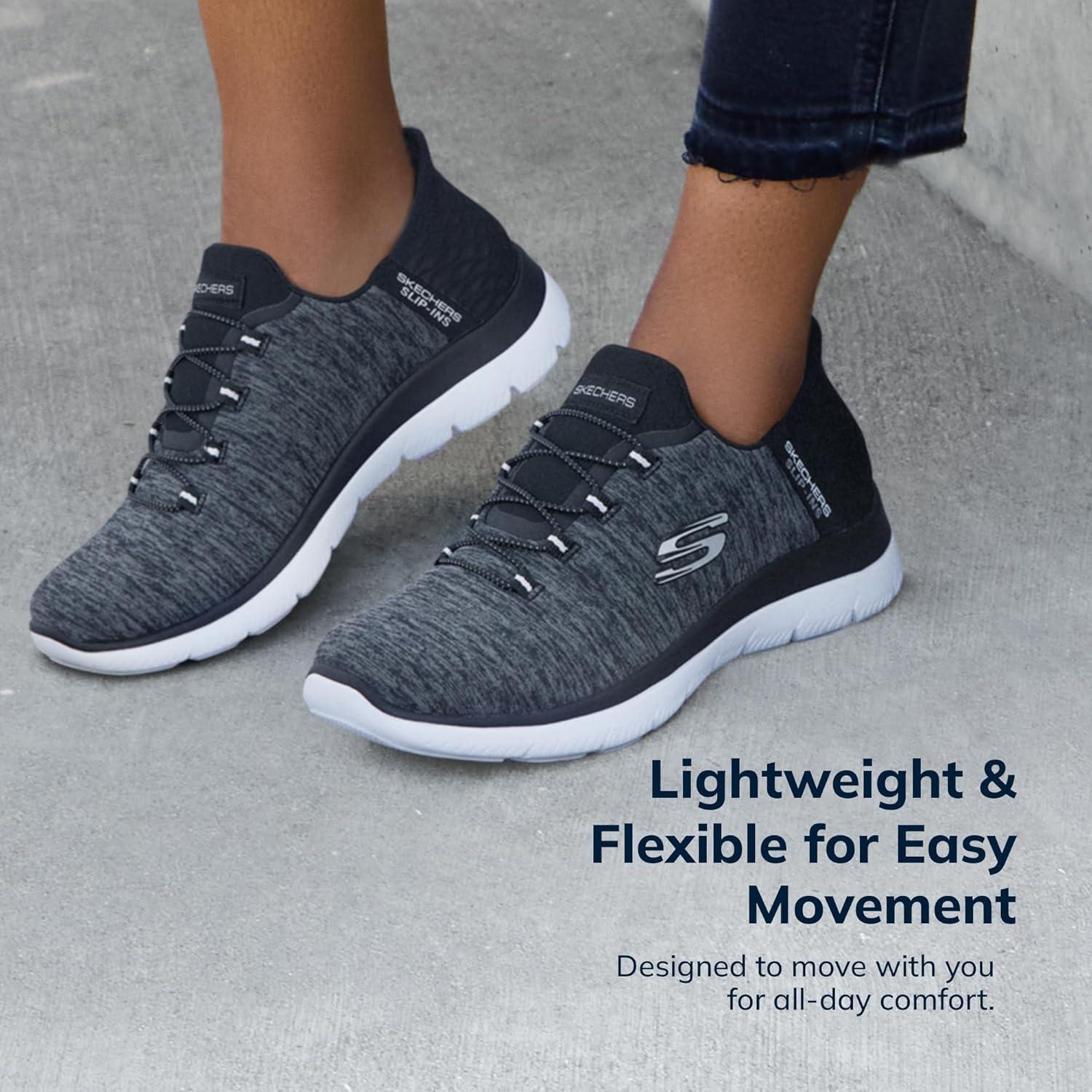 imageSkechers Womens Summits Dazzling Haze Hands Free Slip In SneakersBlack White