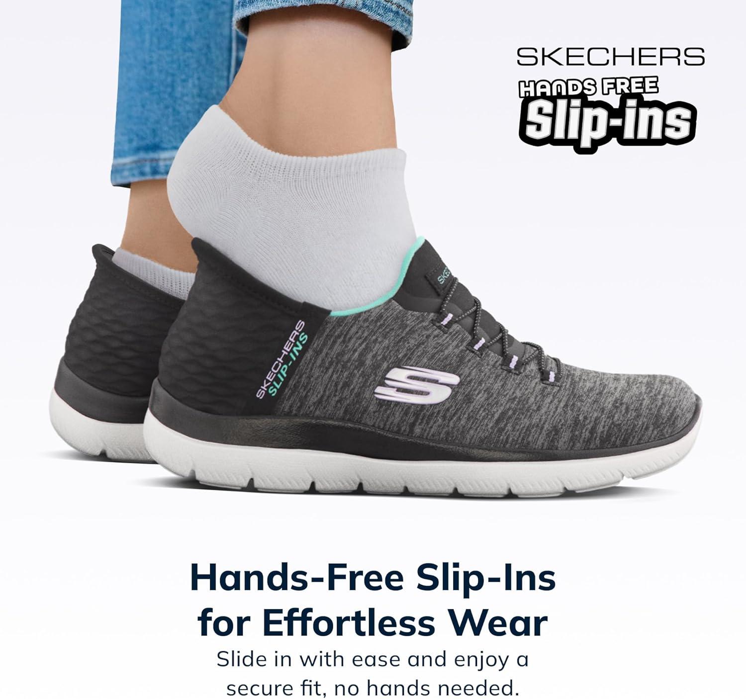 imageSkechers Womens Summits Dazzling Haze Hands Free Slip In SneakersBlackTurquiose