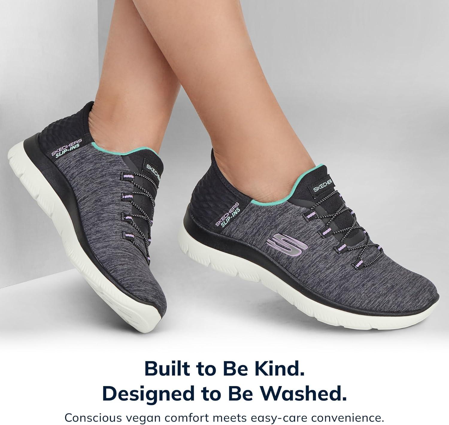 imageSkechers Womens Summits Dazzling Haze Hands Free Slip In SneakersBlackTurquiose