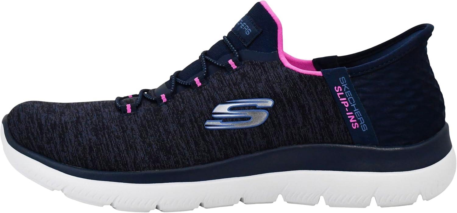 imageSkechers Womens Summits Dazzling Haze Hands Free Slip In SneakersNavyHot Pink