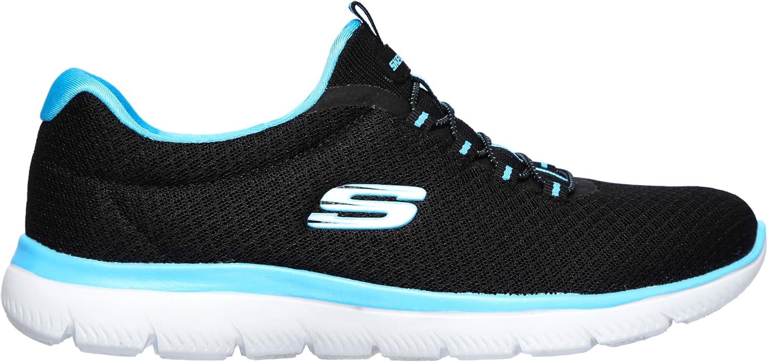 imageSkechers Womens Summits SneakerBlackTurquoise