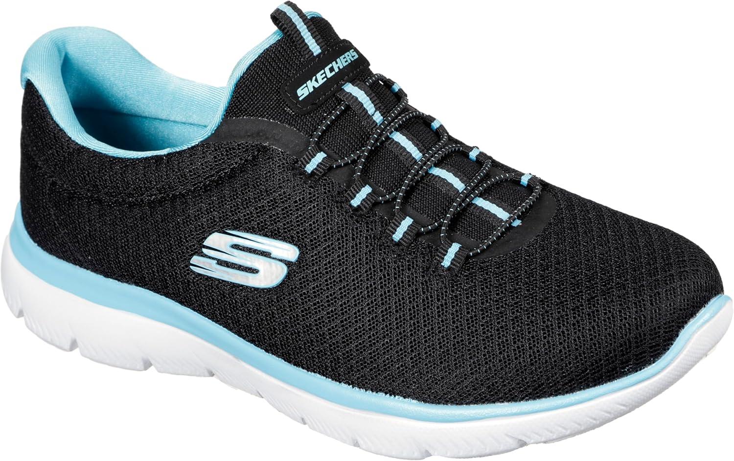 imageSkechers Womens Summits SneakerBlackTurquoise