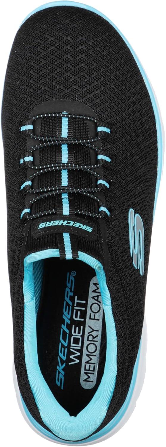 imageSkechers Womens Summits SneakerBlackTurquoise