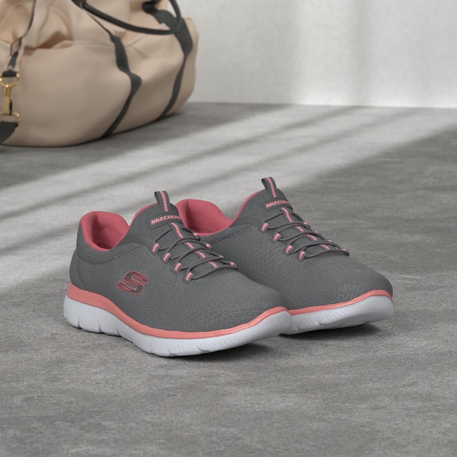 imageSkechers Womens Summits SneakerGreyPink