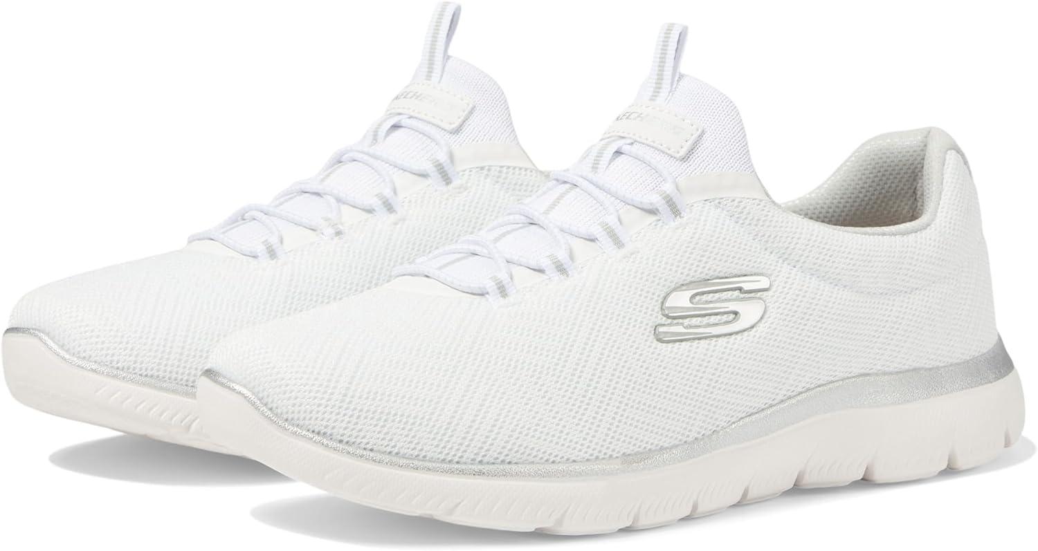 imageSkechers Womens Summits SneakerWhiteSilverwsl