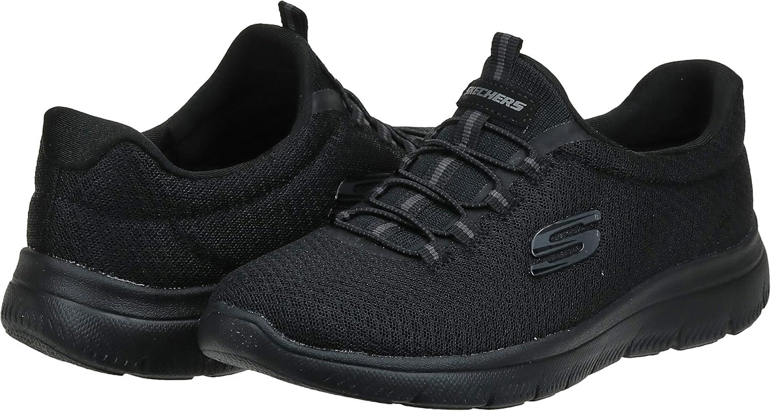 imageSkechers Womens Summitstop PlayerBlack Mesh Pink Trim