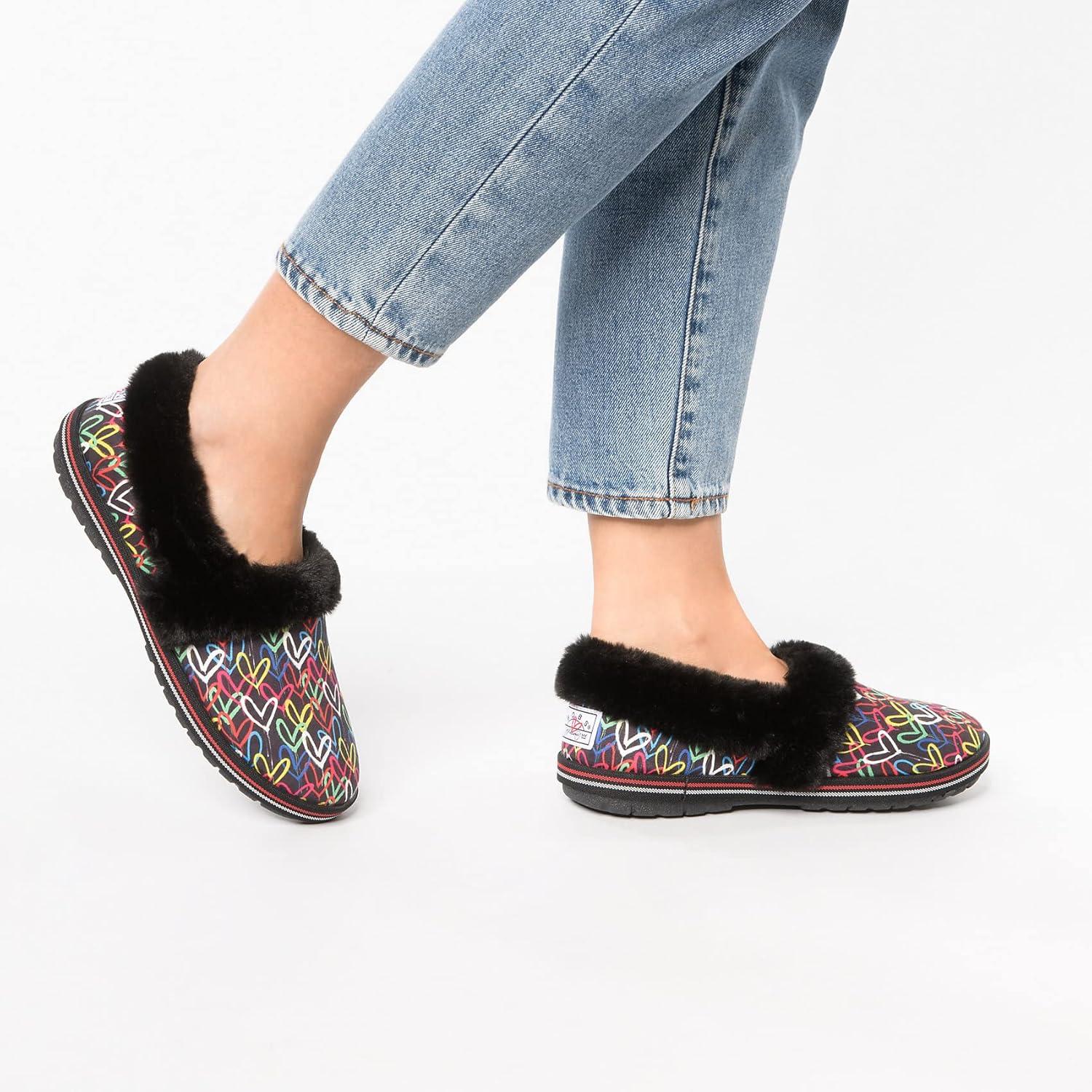 imageSkechers Womens Too Cozy SlipperBlack Multi Microfiber Suede