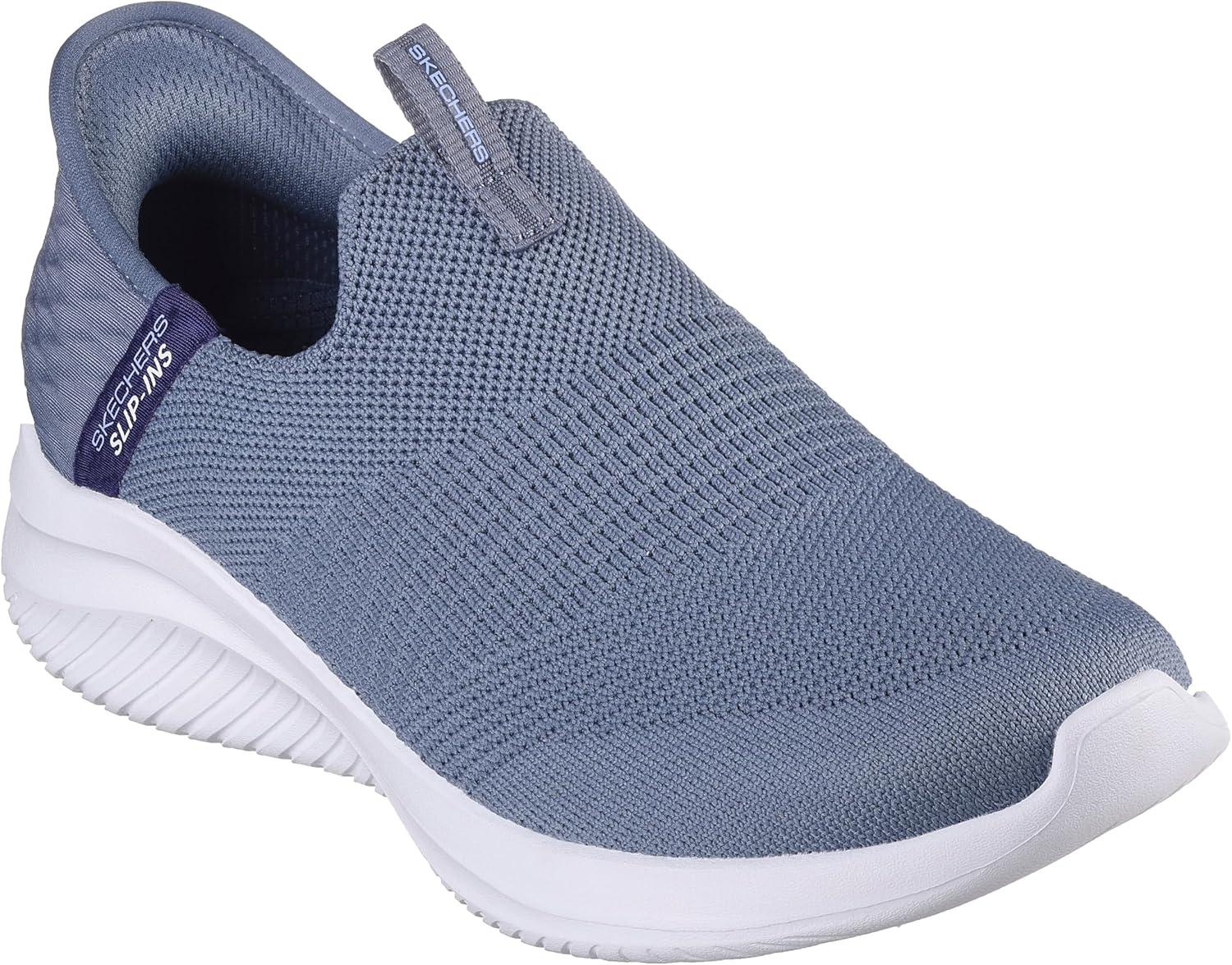 imageSkechers Womens Ultra Flex 30 Cozy StreakSneakerSlate Textile Navy Trim