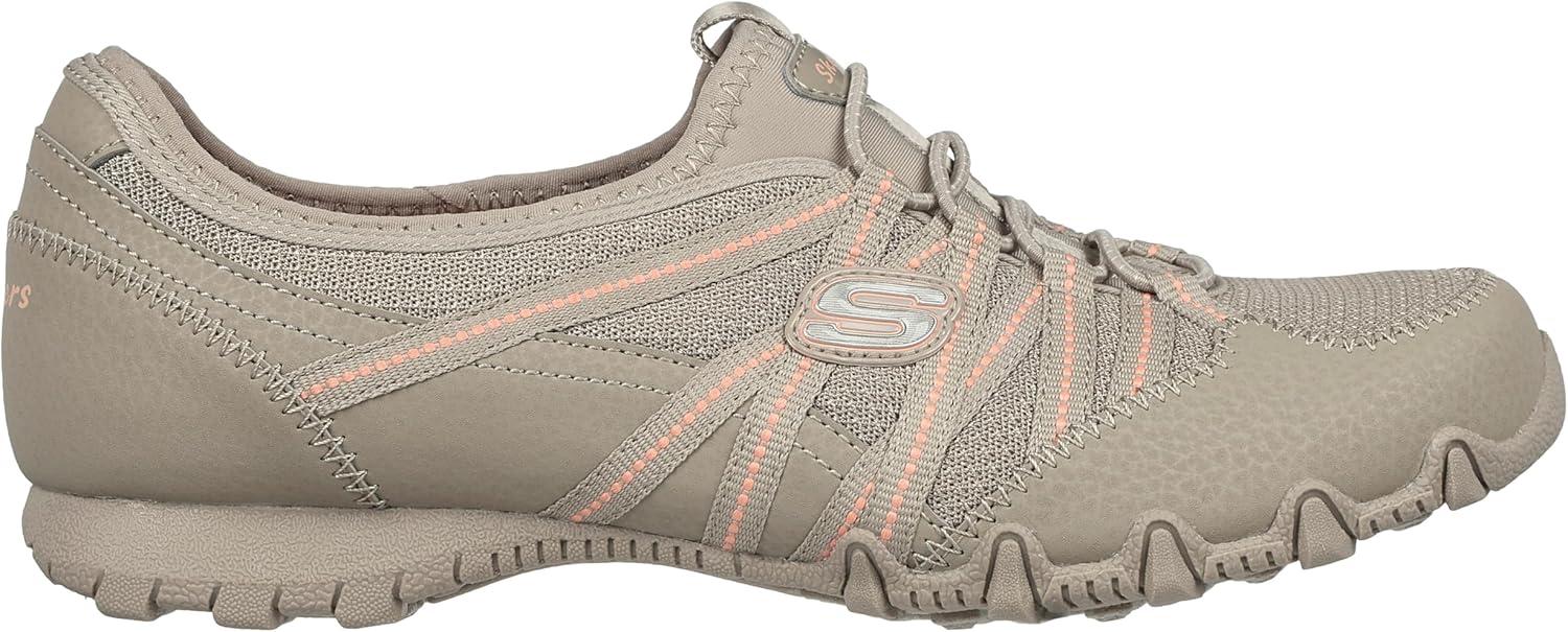 imageSkechers Womens Ultra Flex 30 Brilliant Path SneakersTaupe Mesh Duraleather Coral Trim