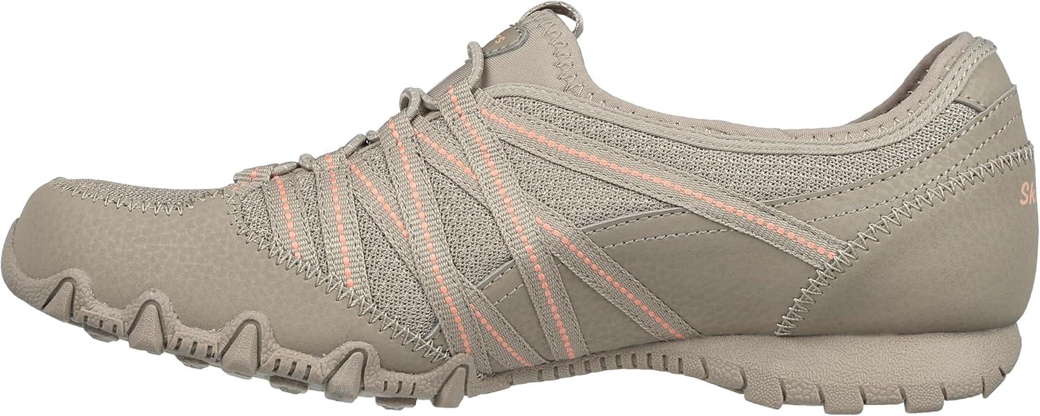 imageSkechers Womens Ultra Flex 30 Brilliant Path SneakersTaupe Mesh Duraleather Coral Trim