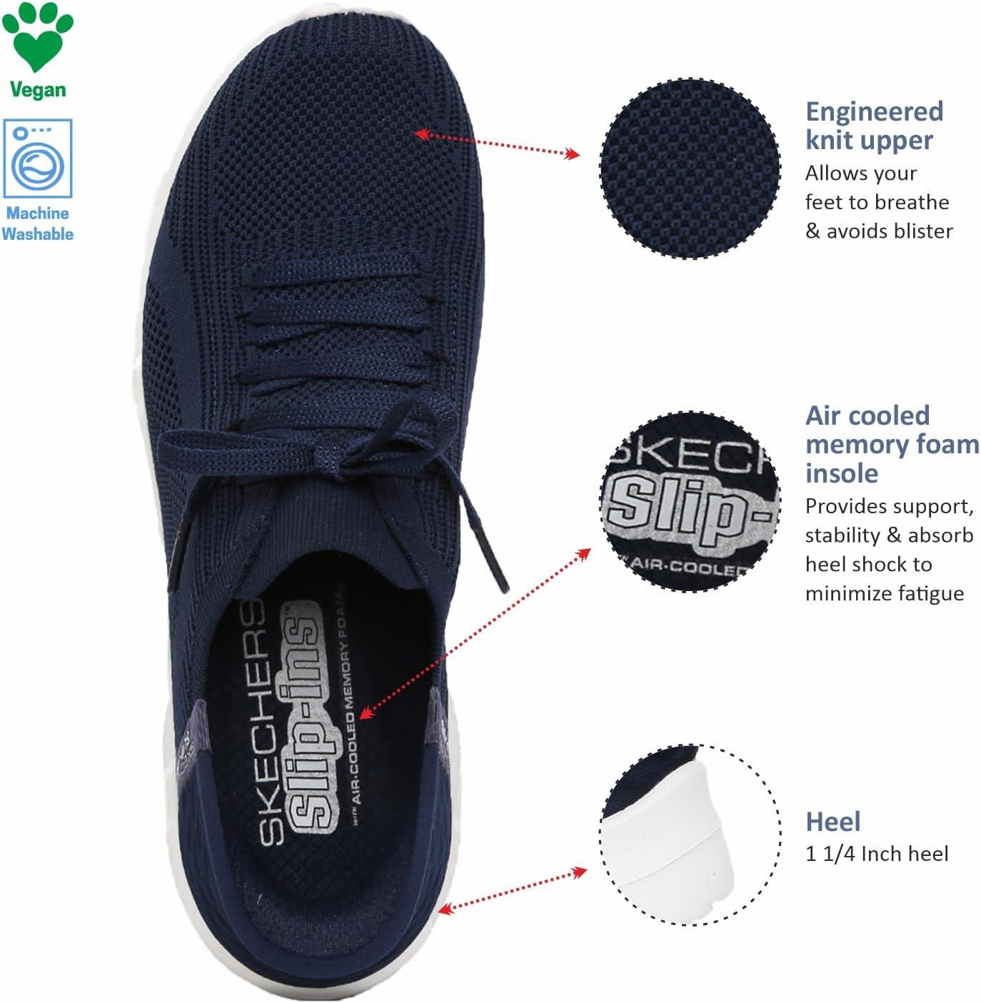 imageSkechers Womens Ultra Flex 30 Slipins SneakersNavy Knit Mint Trim