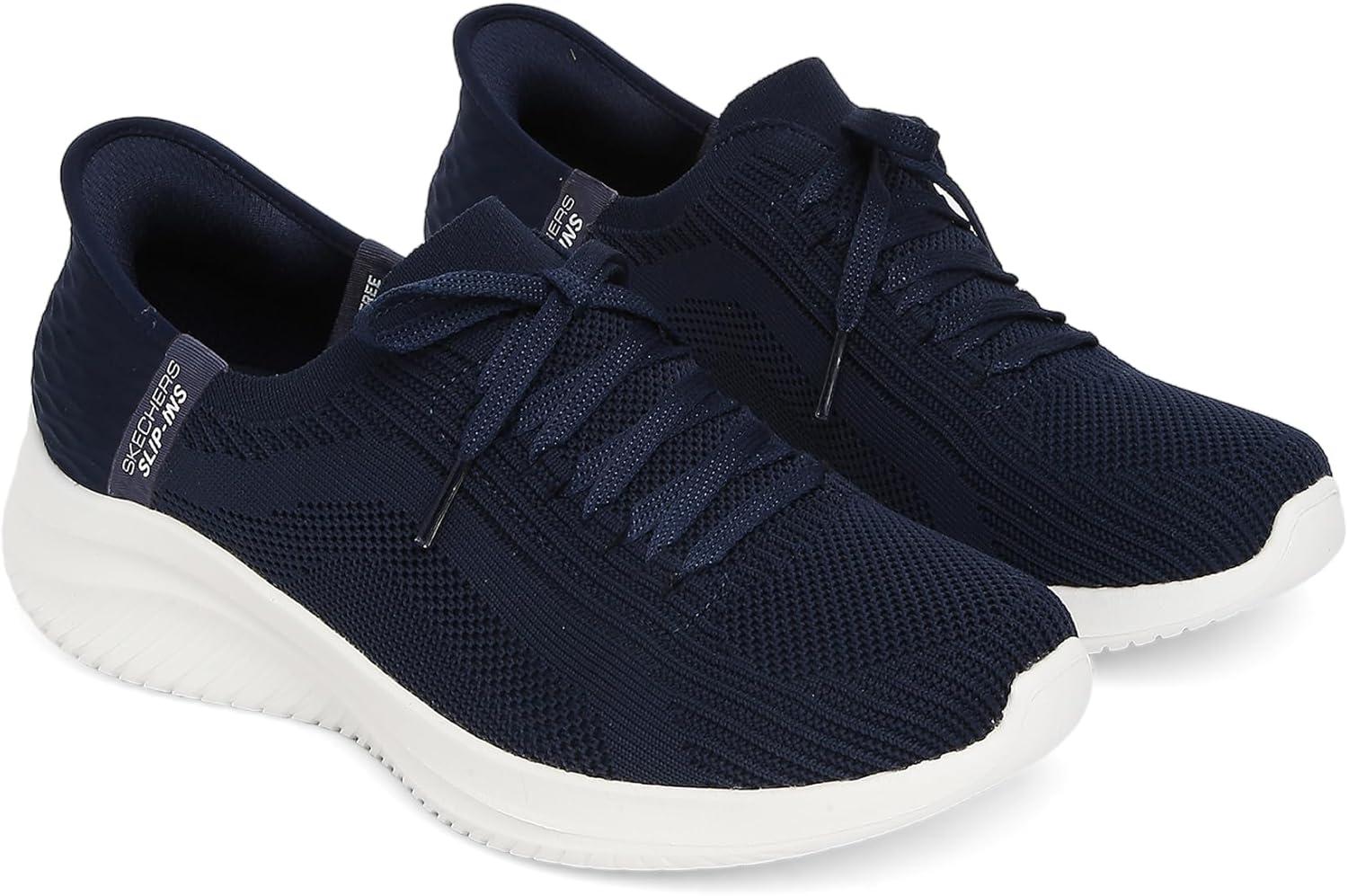 imageSkechers Womens Ultra Flex 30 Slipins SneakersNavy Knit Mint Trim