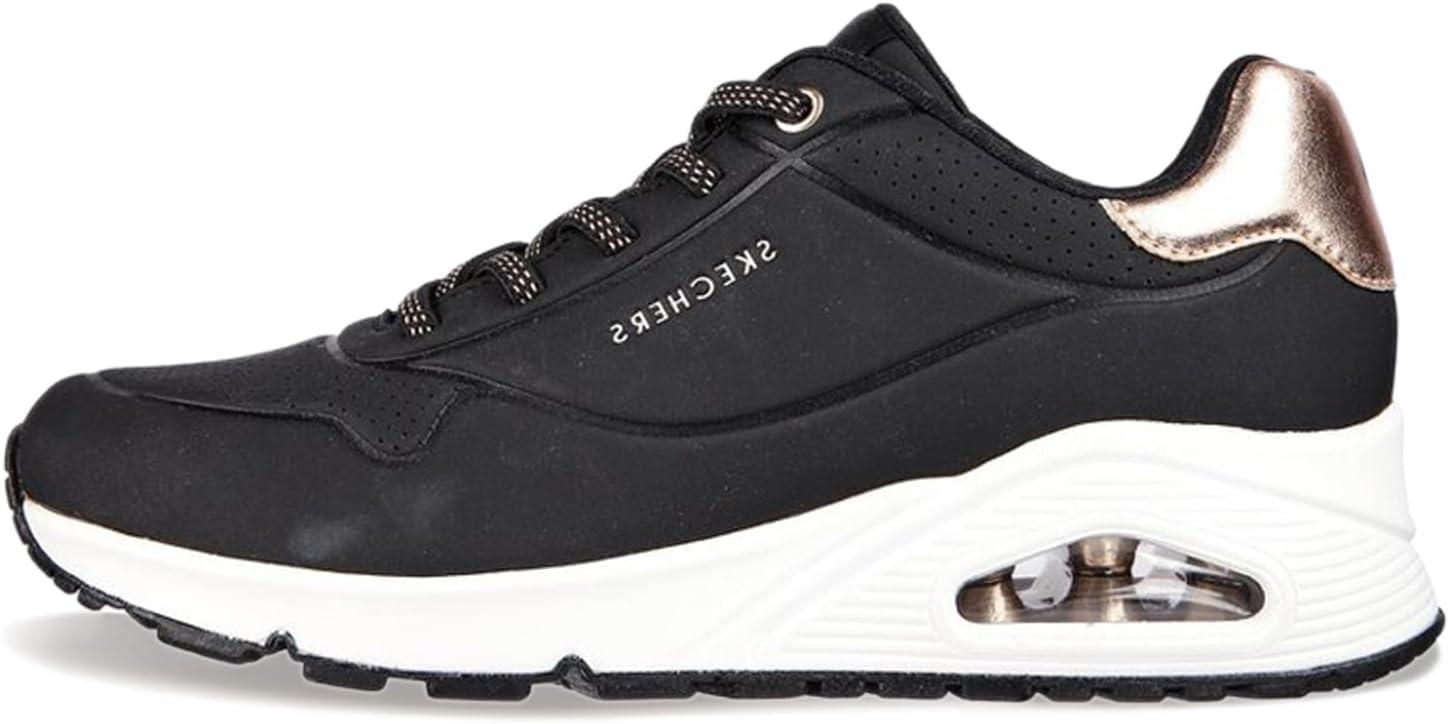 imageSkechers Womens Uno Shimmer Away Wedge Slipon Fashion SneakersBlack