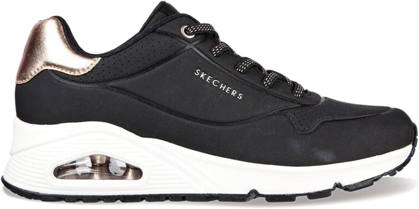 imageSkechers Womens Uno Shimmer Away Wedge Slipon Fashion SneakersBlack