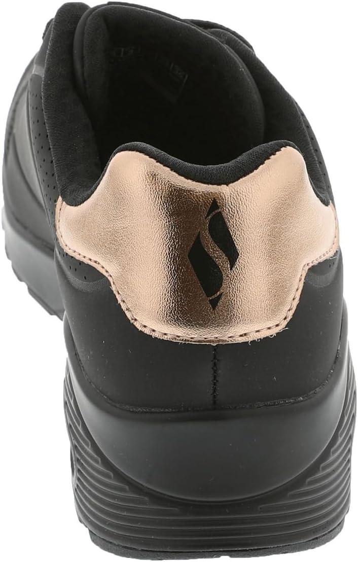 imageSkechers Womens Uno Shimmer Away Wedge Slipon Fashion SneakersBlackBlack