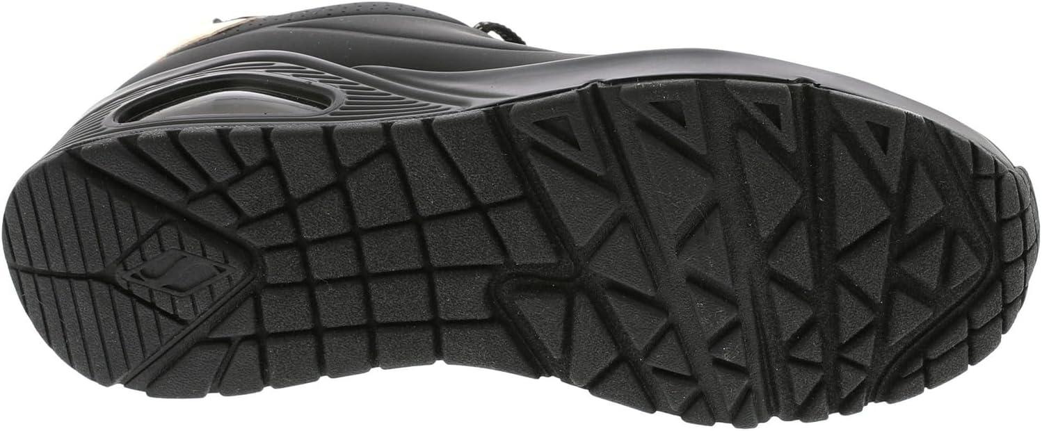 imageSkechers Womens Uno Shimmer Away Wedge Slipon Fashion SneakersBlackBlack