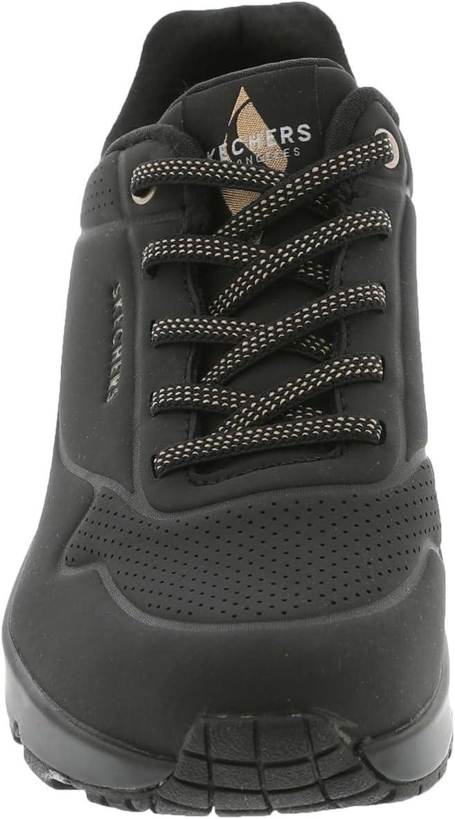 imageSkechers Womens Uno Shimmer Away Wedge Slipon Fashion SneakersBlackBlack