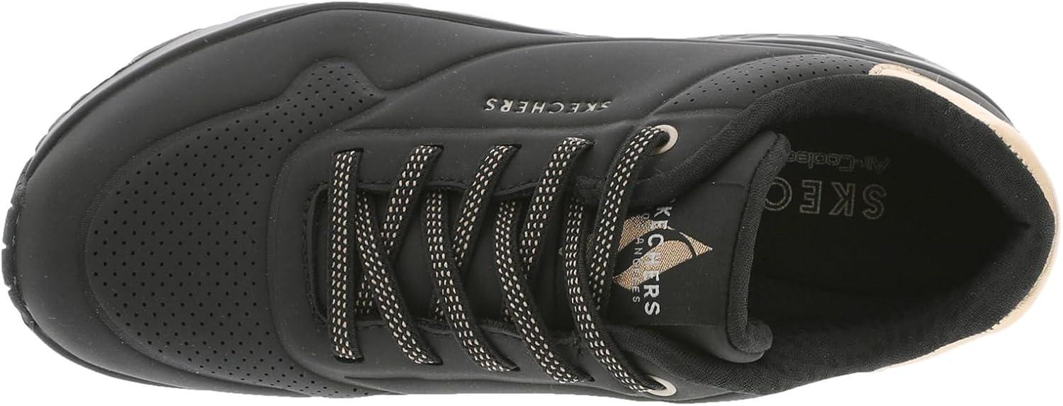 imageSkechers Womens Uno Shimmer Away Wedge Slipon Fashion SneakersBlackBlack