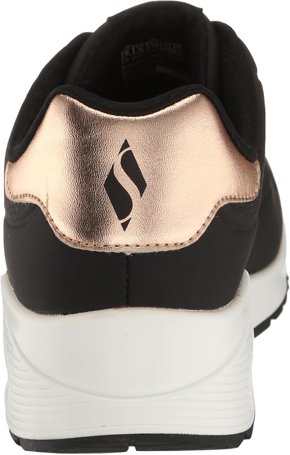 imageSkechers Womens Uno Shimmer Away Wedge Slipon Fashion SneakersBlackWhite