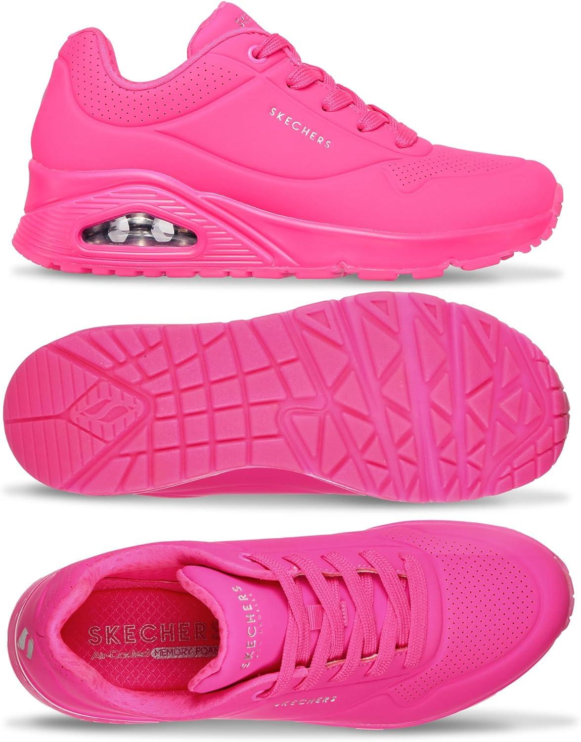 imageSkechers Womens UnoNight Shades Sneaker AirCooled Memory Foam SkechAir Midsole Durabuck UpperHot Pink