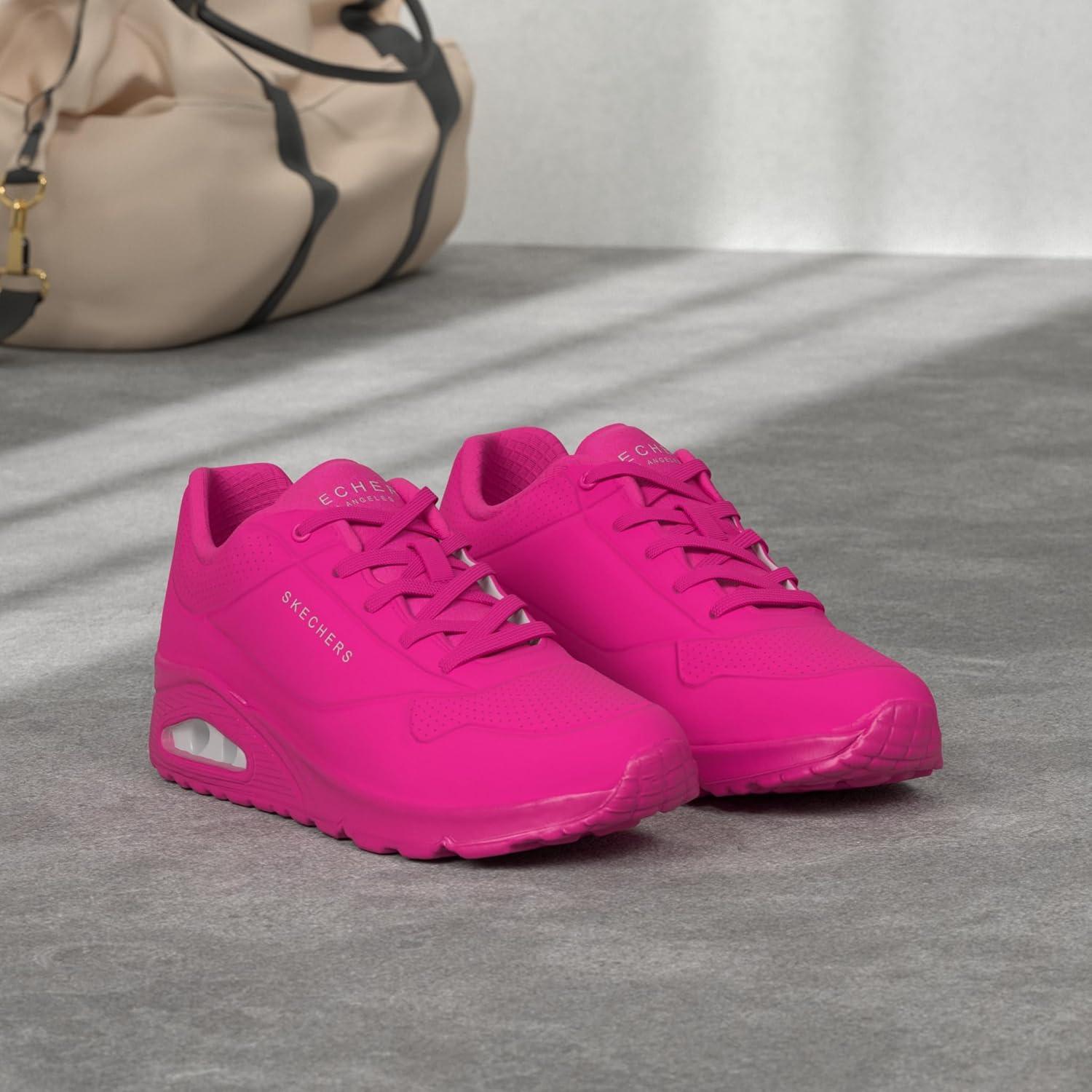 imageSkechers Womens UnoNight Shades Sneaker AirCooled Memory Foam SkechAir Midsole Durabuck UpperHot Pink