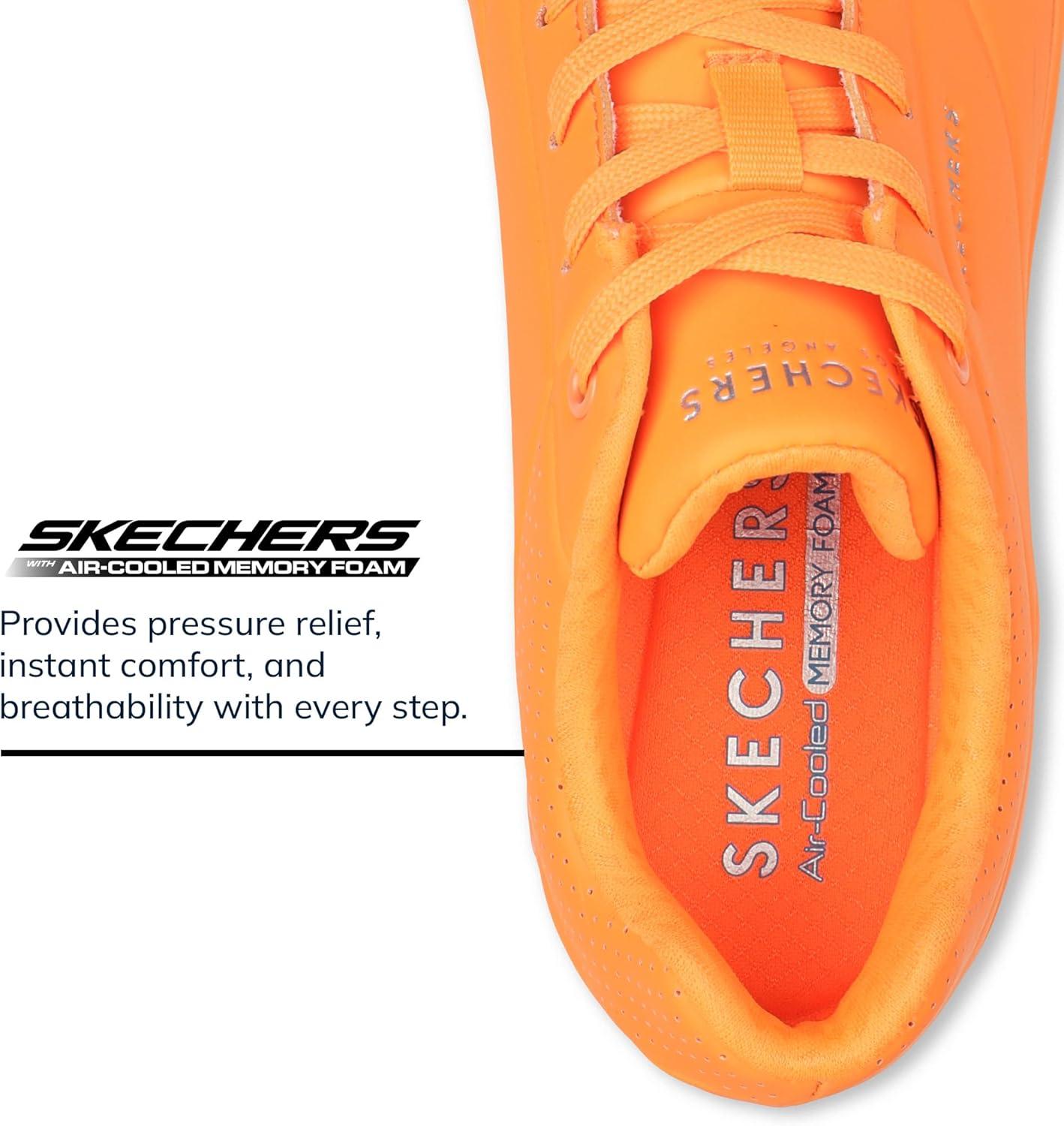 imageSkechers Womens UnoNight Shades Sneaker AirCooled Memory Foam SkechAir Midsole Durabuck UpperOrange