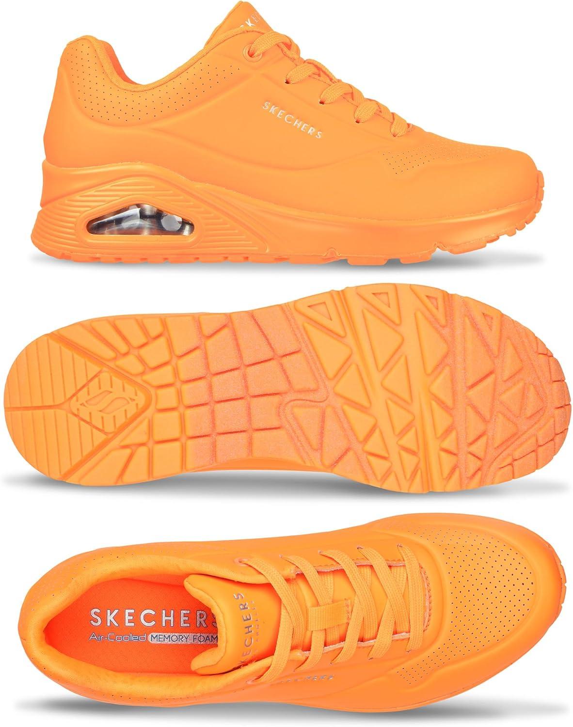 imageSkechers Womens UnoNight Shades Sneaker AirCooled Memory Foam SkechAir Midsole Durabuck UpperOrange