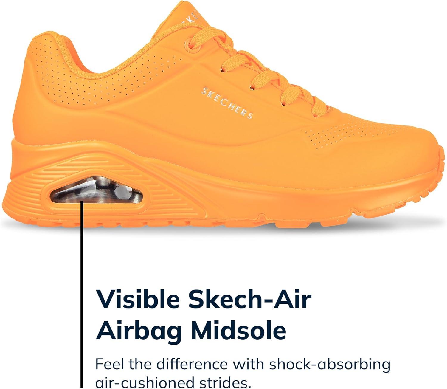imageSkechers Womens UnoNight Shades Sneaker AirCooled Memory Foam SkechAir Midsole Durabuck UpperOrange