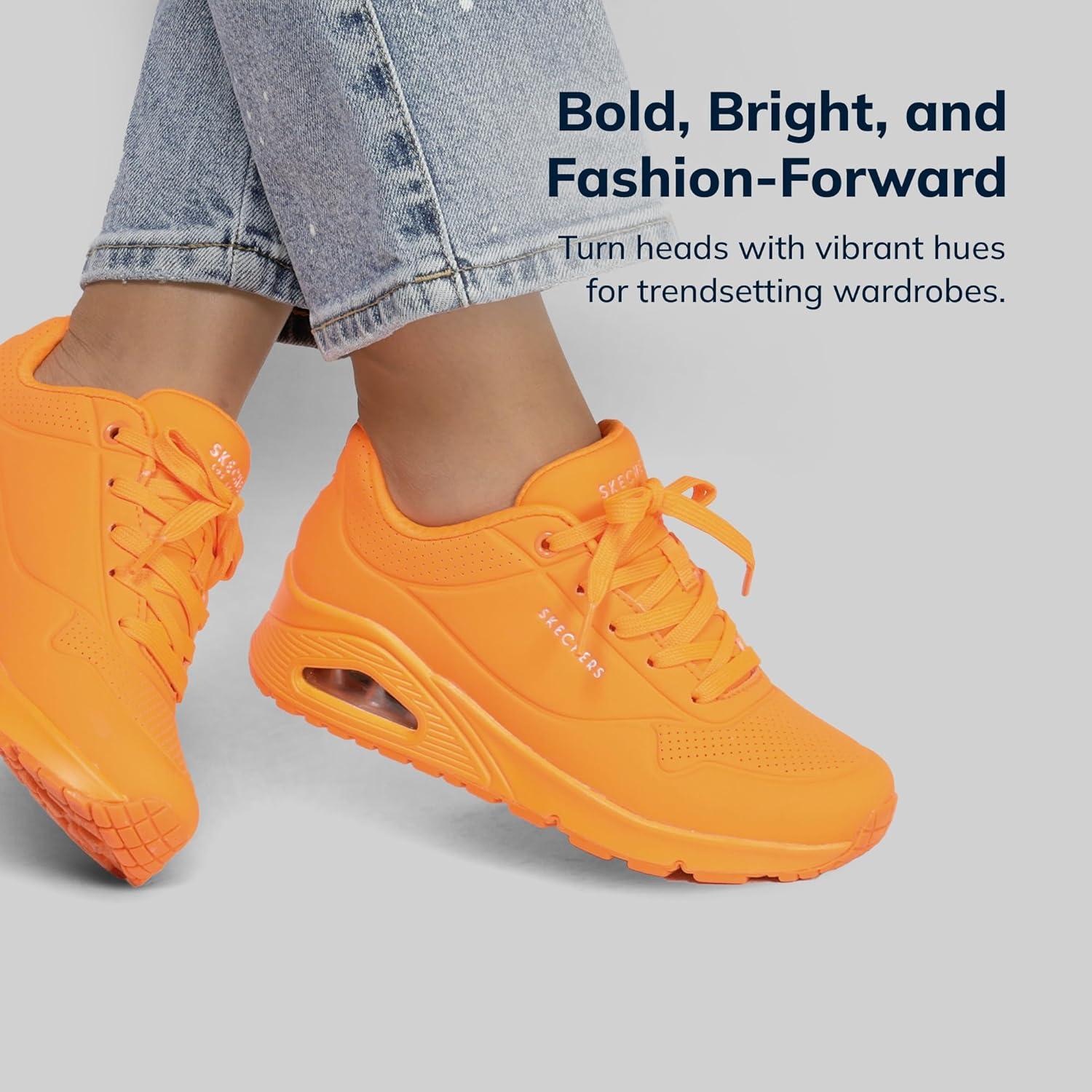 imageSkechers Womens UnoNight Shades Sneaker AirCooled Memory Foam SkechAir Midsole Durabuck UpperOrange