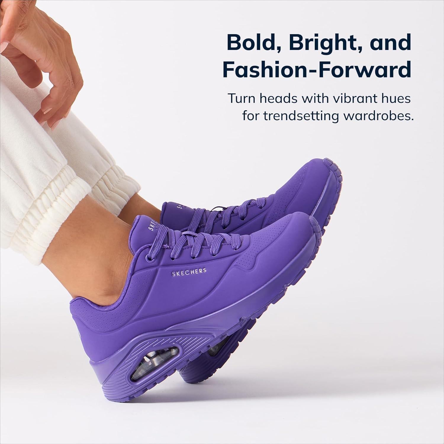 imageSkechers Womens UnoNight Shades Sneaker AirCooled Memory Foam SkechAir Midsole Durabuck UpperPurple